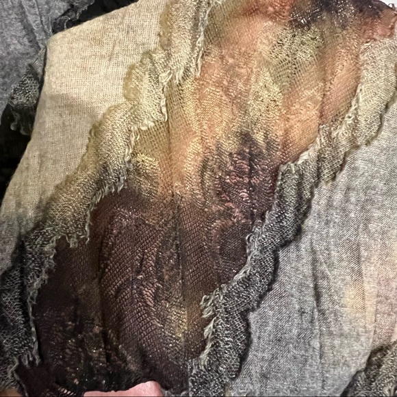 Giselle Shepatin handmade vest, semi-sheer, burnout floral theme/ lagenlook, M - Picture 10 of 15